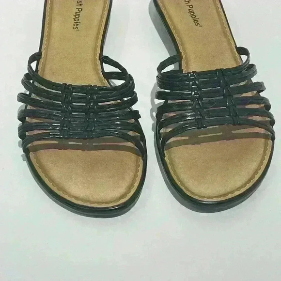 NWOT Hush Puppies sandals  black small wedge size 9.5 - Picture 4 of 7